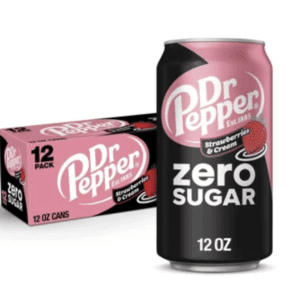 Dr Pepper Strawberries & Cream Zero Soda 12pk/12 fl Oz Cans for Sale